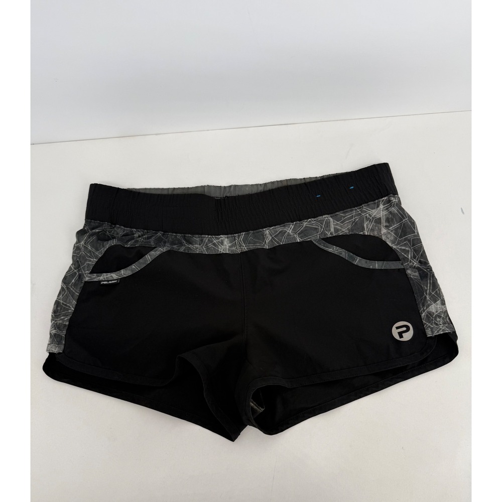 Pelagic Oceanflex Women Black Grey Geometric Fishing Active Shorts Sz S